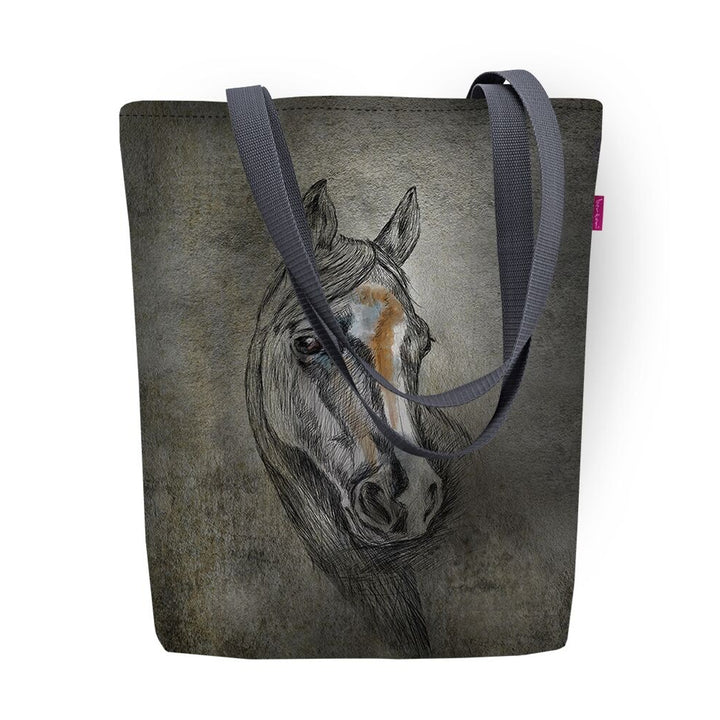 Vászon válltáska, cipzárral záródó, méretei 36x40 cm, Lord nyomtatott mintával