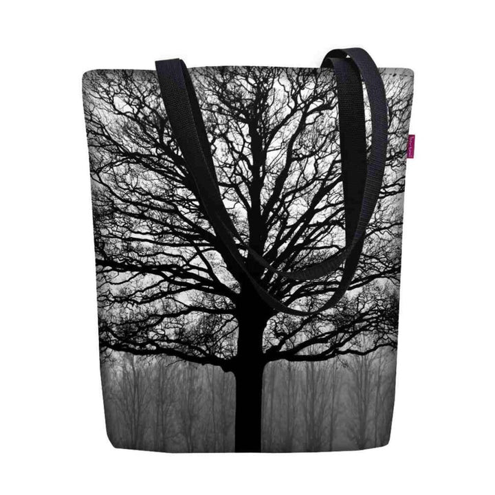 Vászon válltáska, cipzárral záródó, méretei 36x40 cm, Serenity nyomtatott mintával