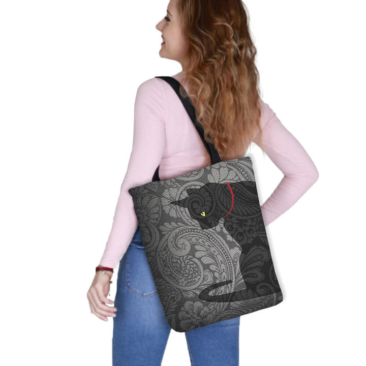 Vászon válltáska, cipzárral zárható, méretei 36x40 cm, Kleks nyomtatott mintával