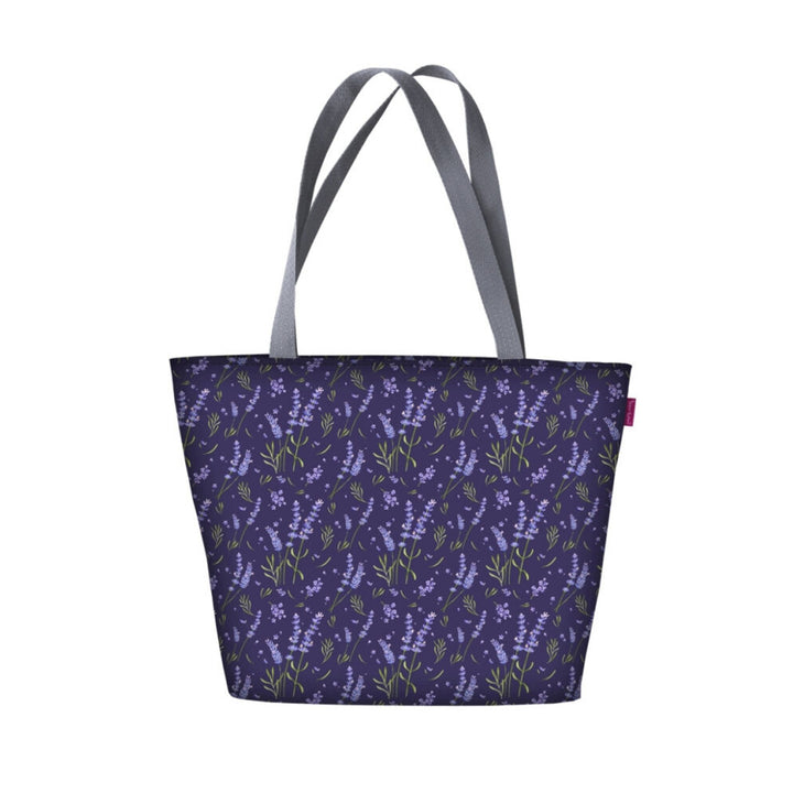 Bertoni válltáska, cipzárral, időjárásálló, tartós nyomtatás, Lavender mintával