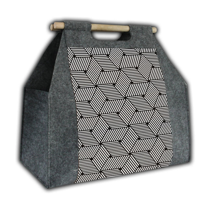 Téglalap alakú tűzifatáska hordozófogantyúval, modell: Cube