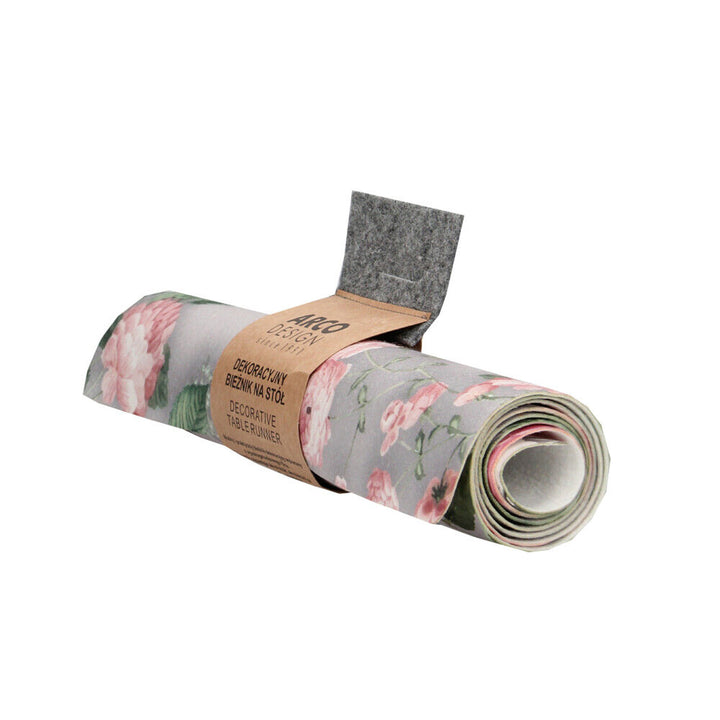 Bertoni asztalterítő, környezetbarát filc, méretek: 95x33 cm, Melanie Grey nyomtatott mintázat
