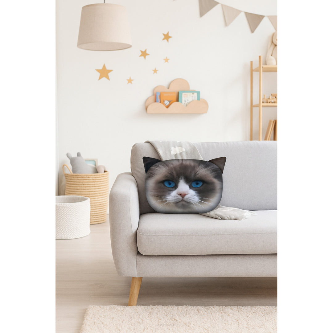 Bertoni díszpárna Daisy Cat 30x45 cm, velúr, macskamintás, antiallergén betéttel
