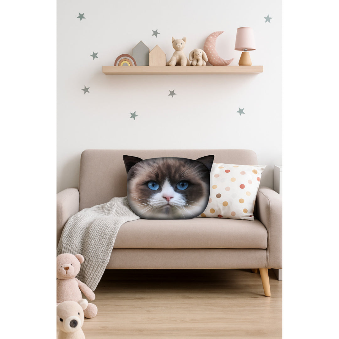 Bertoni díszpárna Daisy Cat 30x45 cm, velúr, macskamintás, antiallergén betéttel