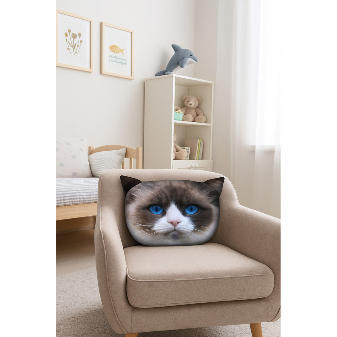 Bertoni díszpárna Daisy Cat 30x45 cm, velúr, macskamintás, antiallergén betéttel