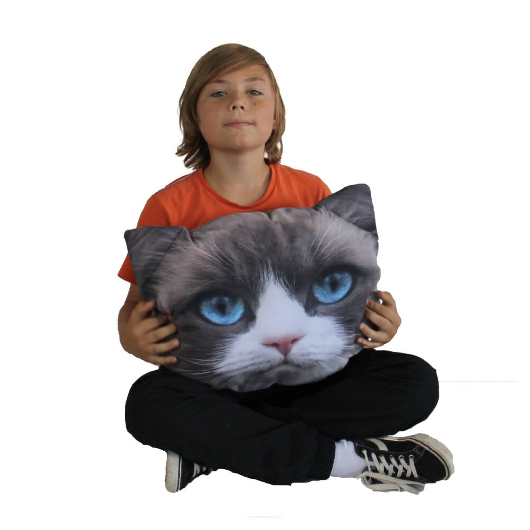 Bertoni díszpárna Daisy Cat 30x45 cm, velúr, macskamintás, antiallergén betéttel