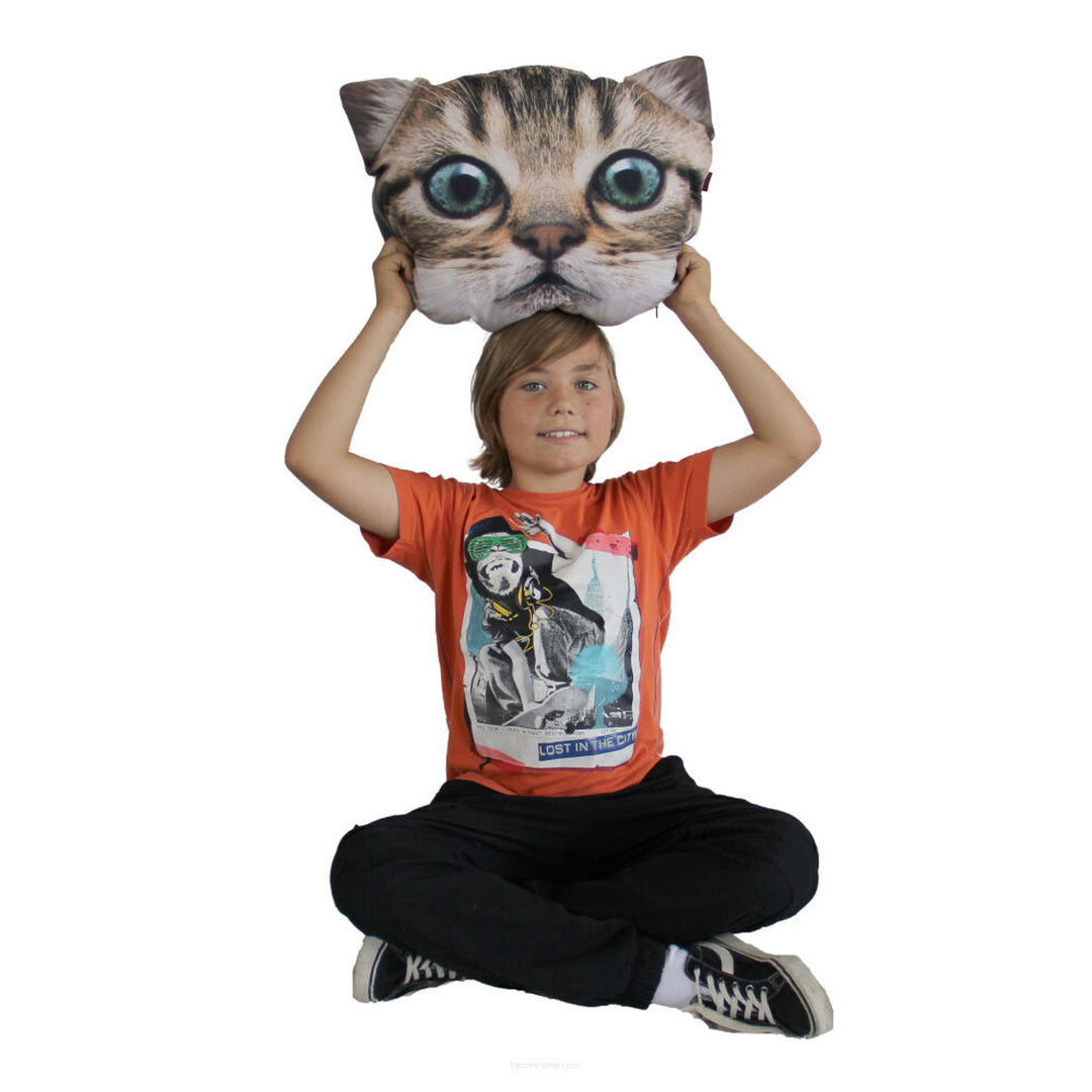 Bertoni díszpárna Gapcio Cat 30x45 cm, velúr, macskamintás, antiallergén betéttel