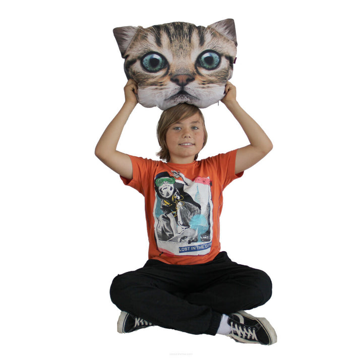 Bertoni díszpárna Gapcio Cat 30x45 cm, velúr, macskamintás, antiallergén betéttel