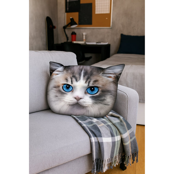 Bertoni díszpárna Cat Luna 30x45 cm, bársony, macskamintás, antiallergén betéttel