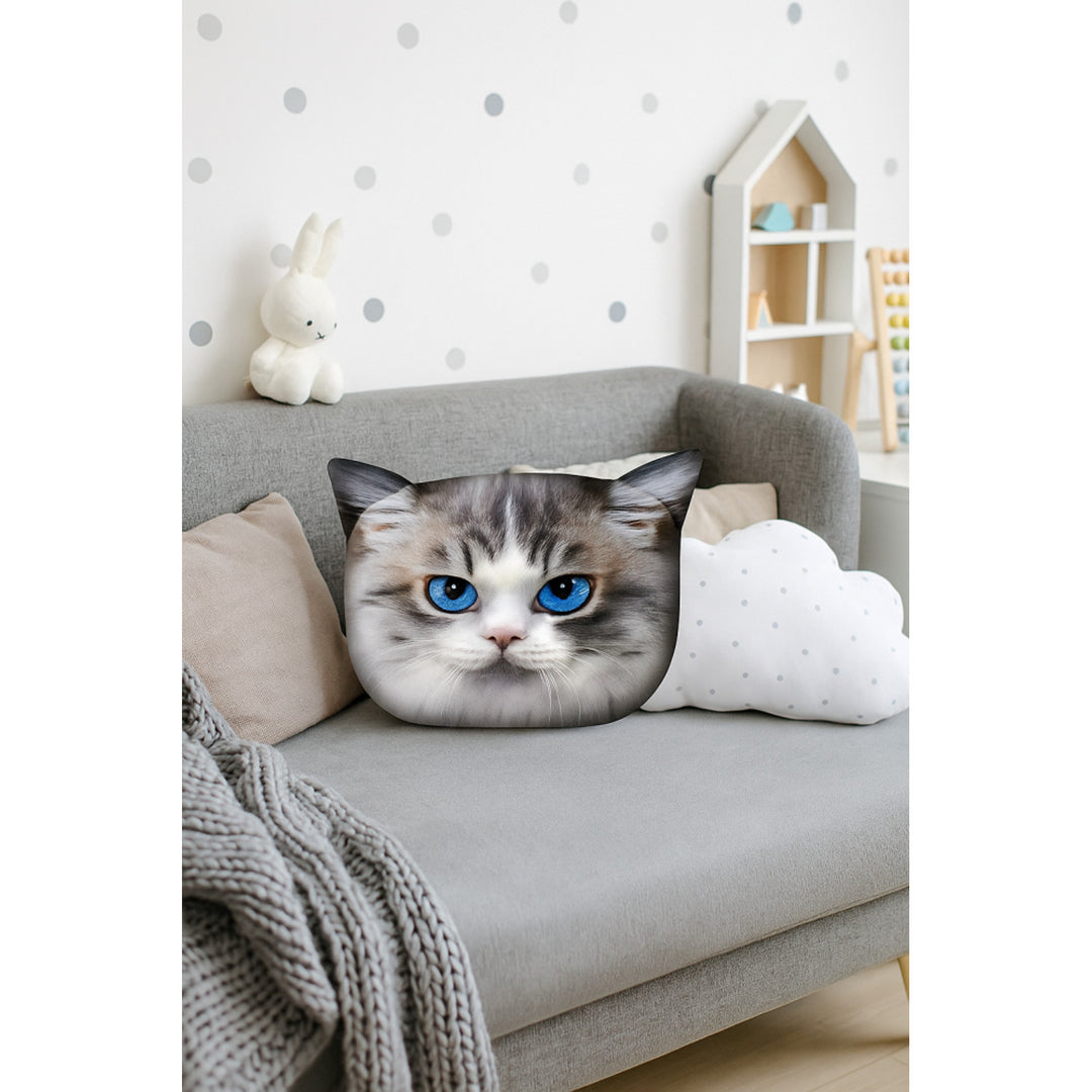 Bertoni díszpárna Cat Luna 30x45 cm, bársony, macskamintás, antiallergén betéttel