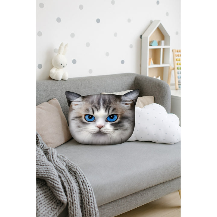Bertoni díszpárna Cat Luna 30x45 cm, bársony, macskamintás, antiallergén betéttel