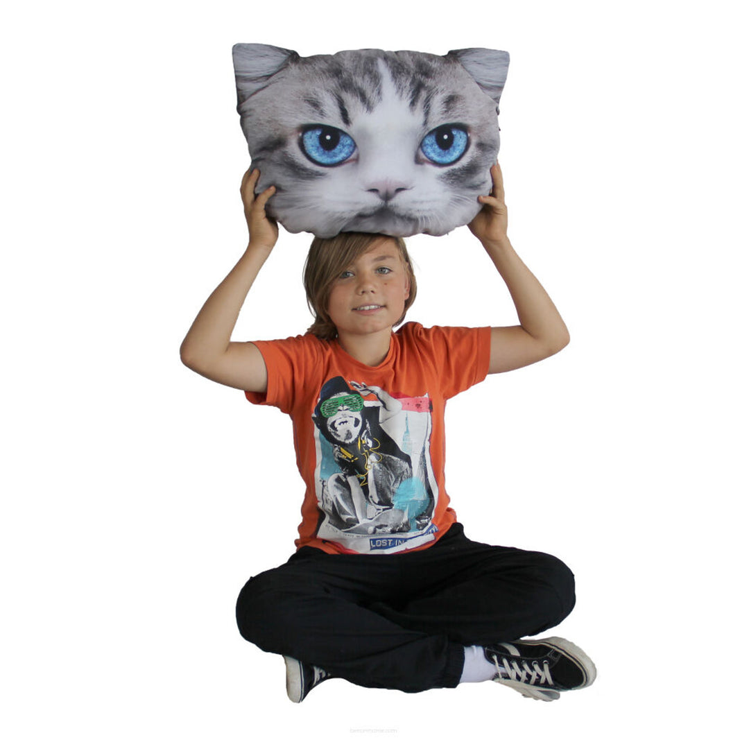 Bertoni díszpárna Cat Luna 30x45 cm, bársony, macskamintás, antiallergén betéttel