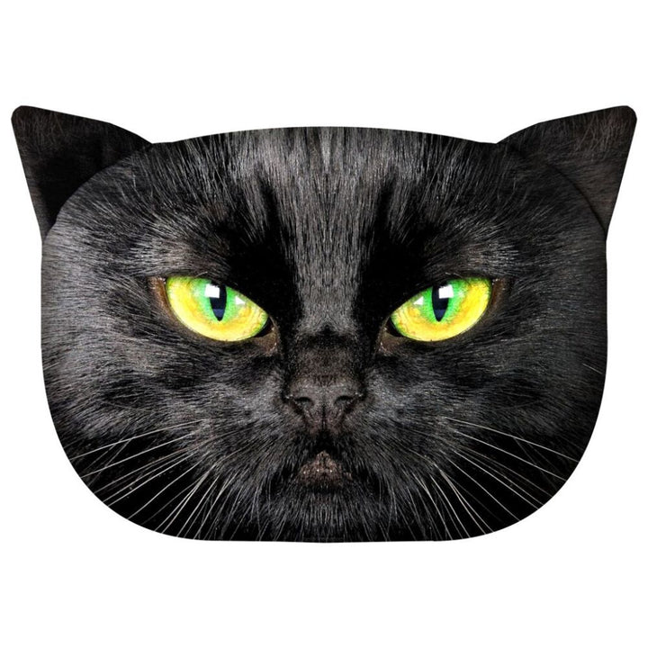 Bertoni Cat Nero díszpárna 30x45 cm, velúr, macskamintás, antiallergén betéttel