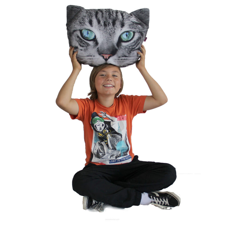 Bertoni díszpárna Cat Fritz 30x45 cm, bársony, macskamintás, antiallergén betéttel