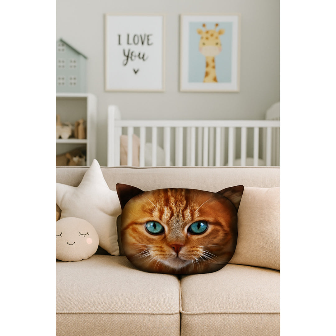 Bertoni díszpárna Cat Benek 30x45 cm, velúr, macskamintás, antiallergén betéttel