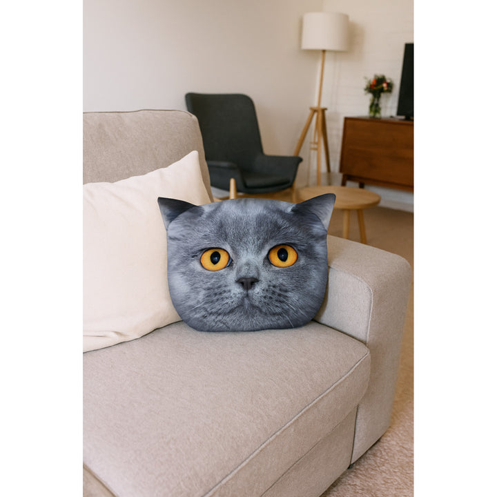 Bertoni Cat Leon díszpárna 30x45 cm, bársony, macskamintás, antiallergén betéttel