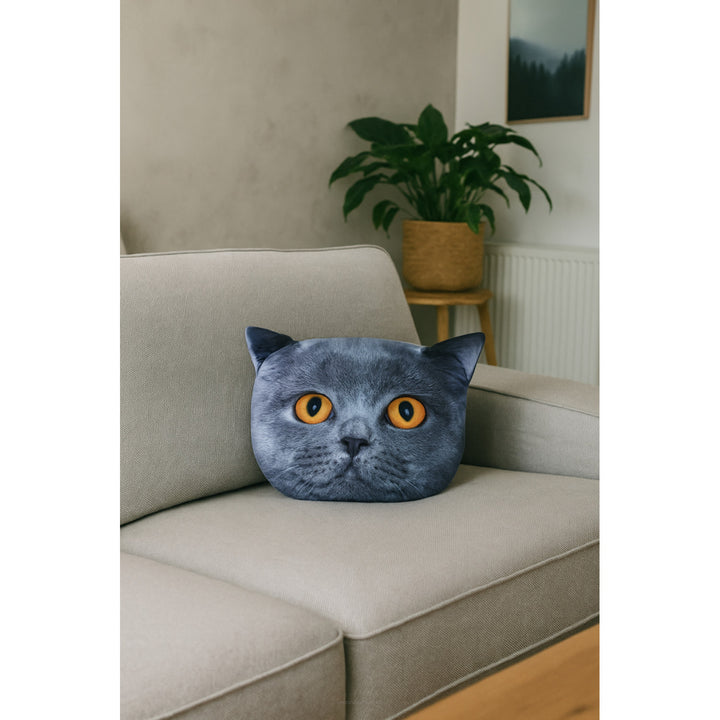 Bertoni Cat Leon díszpárna 30x45 cm, bársony, macskamintás, antiallergén betéttel
