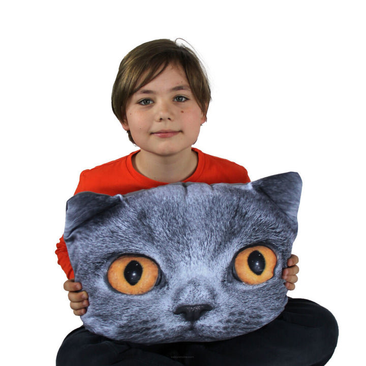 Bertoni Cat Leon díszpárna 30x45 cm, bársony, macskamintás, antiallergén betéttel