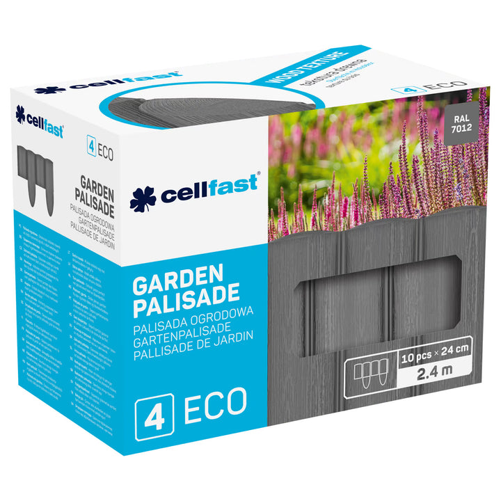 Cellfast kerti kerítés, fa textúrájú, fagyálló, hossza 2,4 m, grafit színű, 34-054