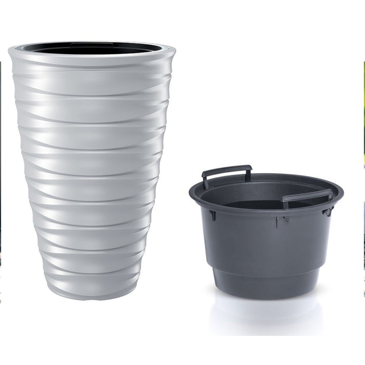 Prosperplast Freze kerek virágcserép betéttel DPFE400-S449 fehér