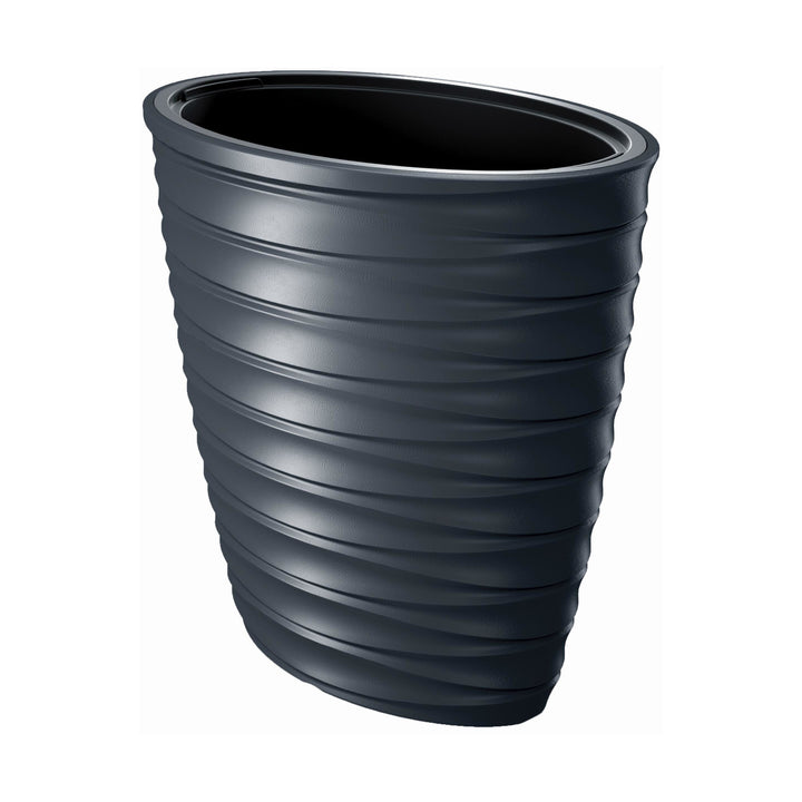 Prosperplast Freze ovális virágcserép betéttel DPFEE600-S433 - antracit színben