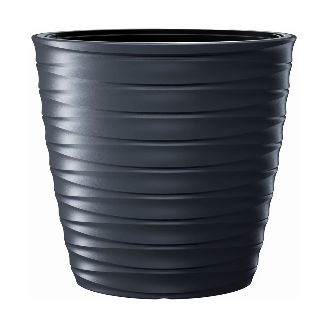 Prosperplast Freze ovális virágcserép betéttel DPFEE600-S433 - antracit színben