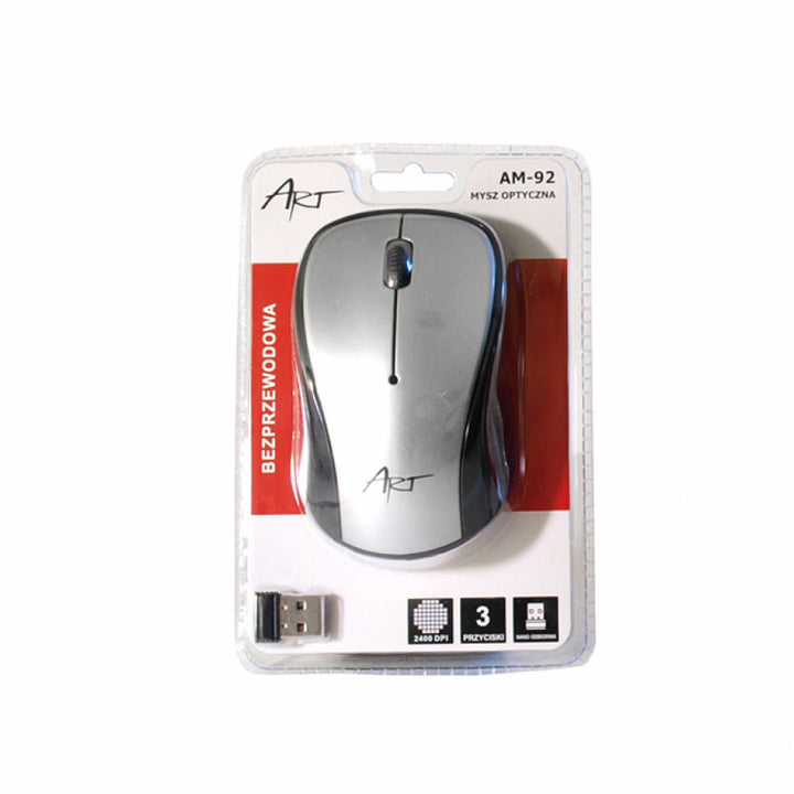 Vezeték nélküli optikai egér USB ezüst