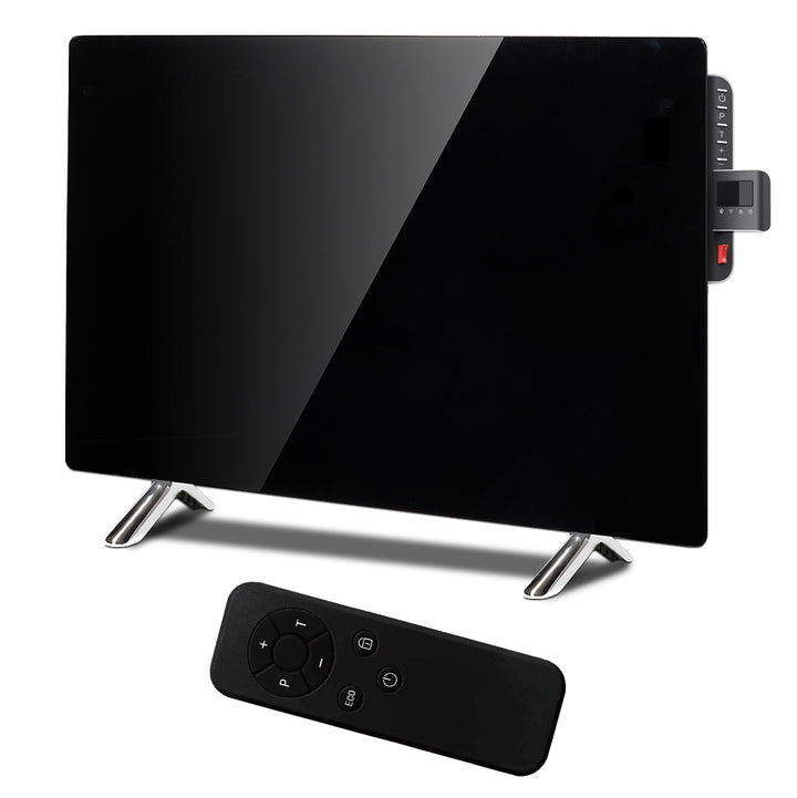 Maclean üveg fűtőpanel, infravörös 600W, időzítő, távirányító, termosztát, WiFi Tuya, fekete szín, 55x100cm, MCE536