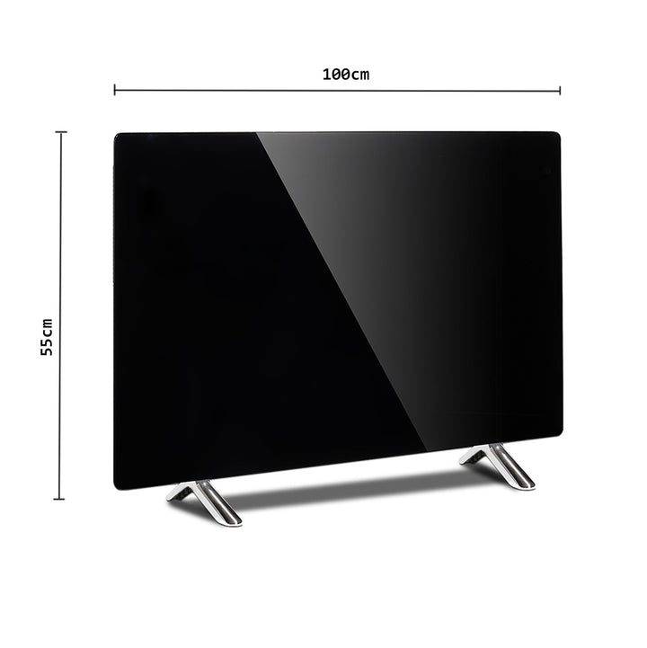 Maclean üveg fűtőpanel, infravörös 600W, időzítő, távirányító, termosztát, WiFi Tuya, fekete szín, 55x100cm, MCE536