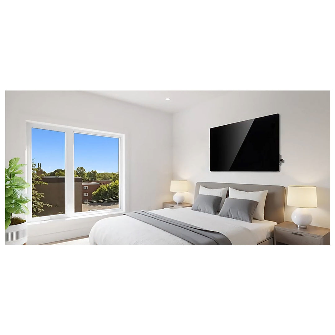Maclean üveg fűtőpanel, infravörös 600W, időzítő, távirányító, termosztát, WiFi Tuya, fekete szín, 55x100cm, MCE536