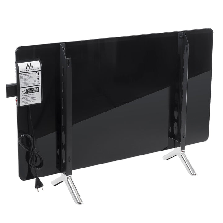 Maclean üveg fűtőpanel, infravörös 600W, időzítő, távirányító, termosztát, WiFi Tuya, fekete szín, 55x100cm, MCE536