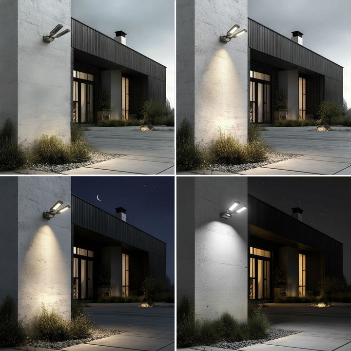 Napelemes LED utcai lámpa mozgásérzékelővel és távirányítóval Maclean IP54, 5W, 2x450lm, 6500K, Li-ion 2400 mAh, 3 üzemmód MCE447