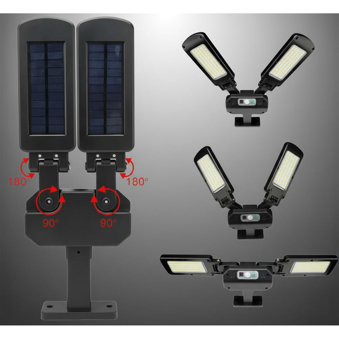 Napelemes LED utcai lámpa mozgásérzékelővel és távirányítóval Maclean IP54, 5W, 2x450lm, 6500K, Li-ion 2400 mAh, 3 üzemmód MCE447