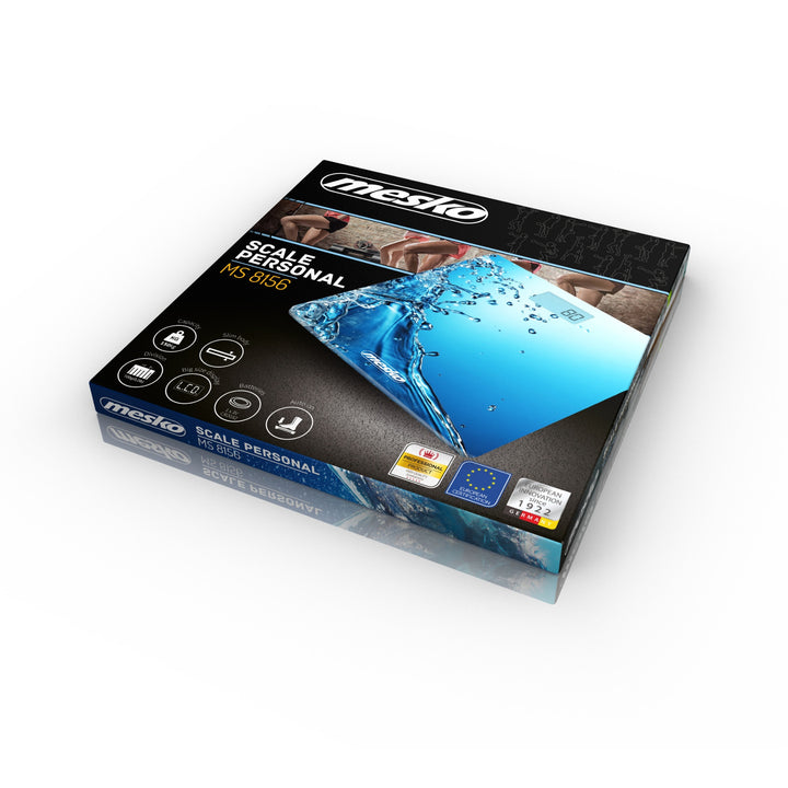 Mesko MS 8156 edzett üvegből készült fürdőszoba mérleg, teherbírás 150kg