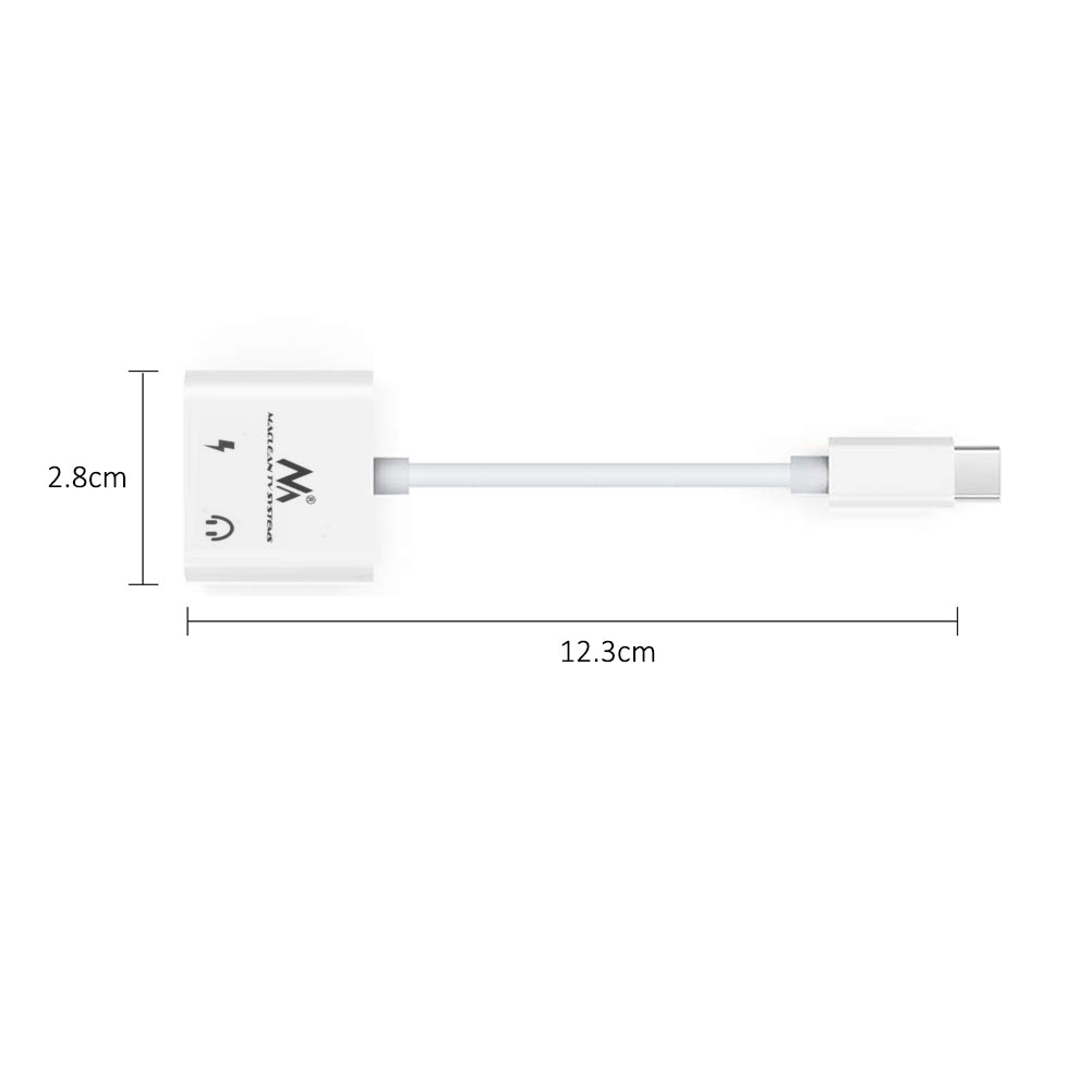 Adapter USB Type-C - 3,5 mm-es mini jack z Power Delivery (PD) 30W DAC AC1279 Maclean, MCTV-848