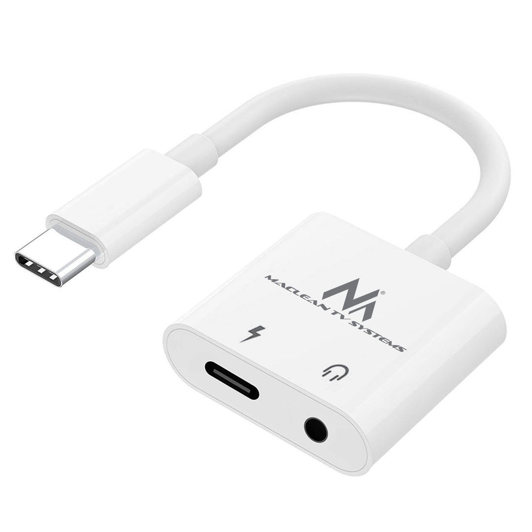 Adapter USB Type-C - 3,5 mm-es mini jack z Power Delivery (PD) 30W DAC AC1279 Maclean, MCTV-848