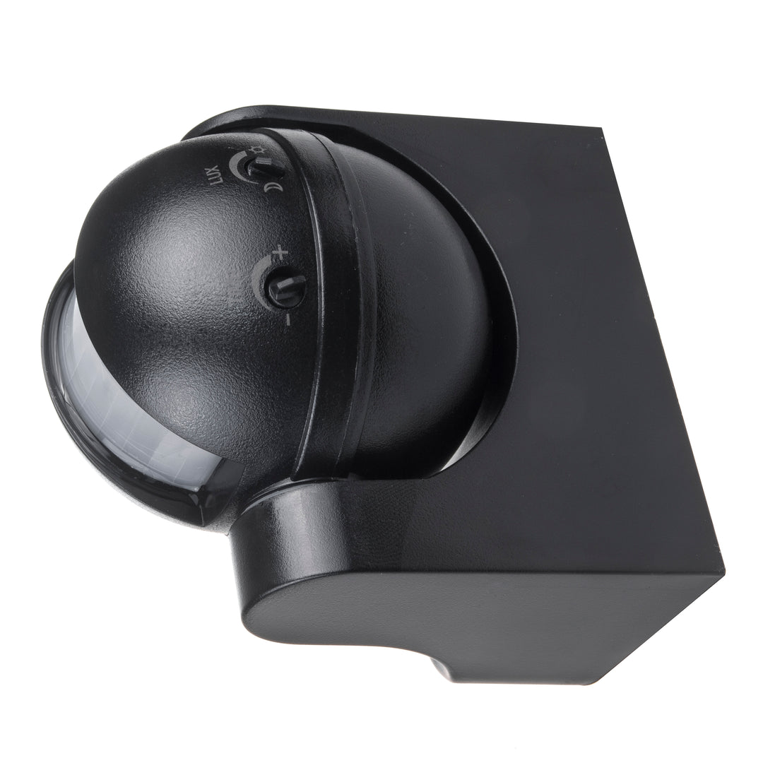 Maclean PIR mozgásérzékelő, infravörös, IP44, fekete, hatótávolság 12m, max. terhelés 800/1200W, MCE358 B