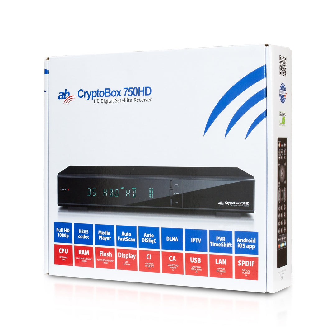 AB CryptoBox 750 HD-vevő, Crypto Box, H.265 HEVC