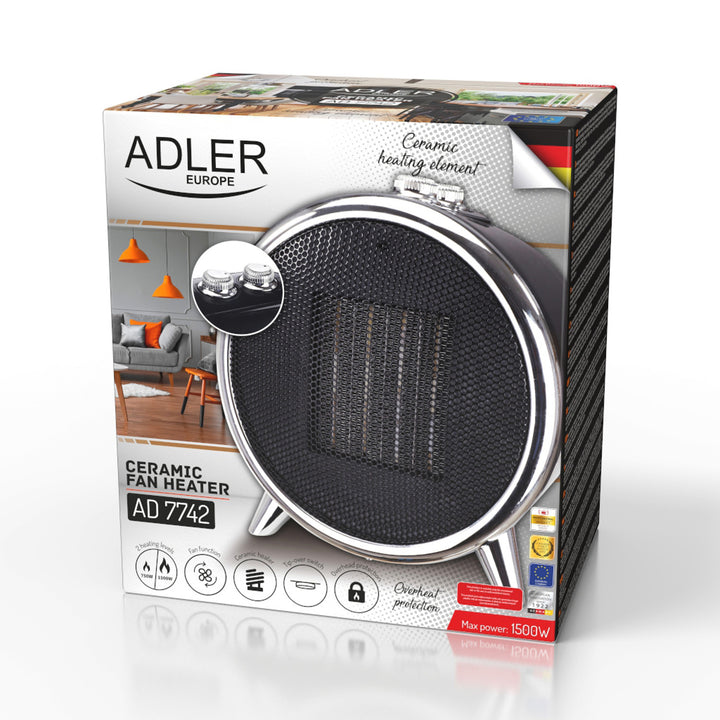 Kerámia fűtőtest 1500 W ventilátoros üzemmóddal Adler AD 7742