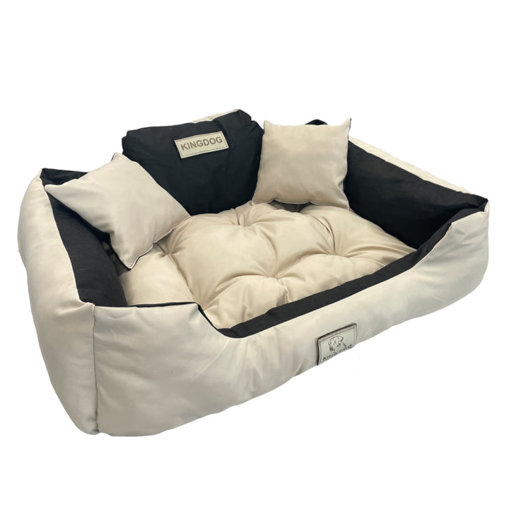 Nagy kutya, macska ágy 75 x 65 Bézs - Kingdog méret M