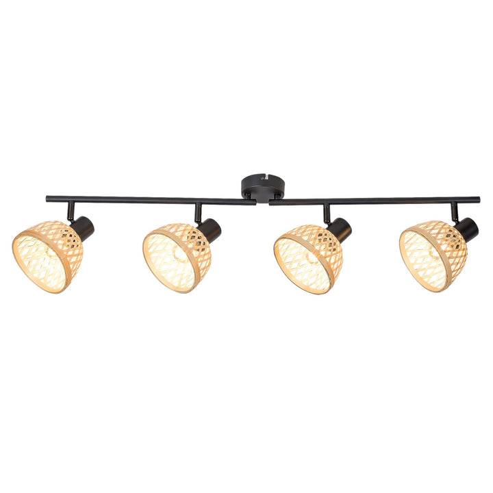 Rattan,ind.spot.E14 4xMAX15W,fekete - fali lámpa