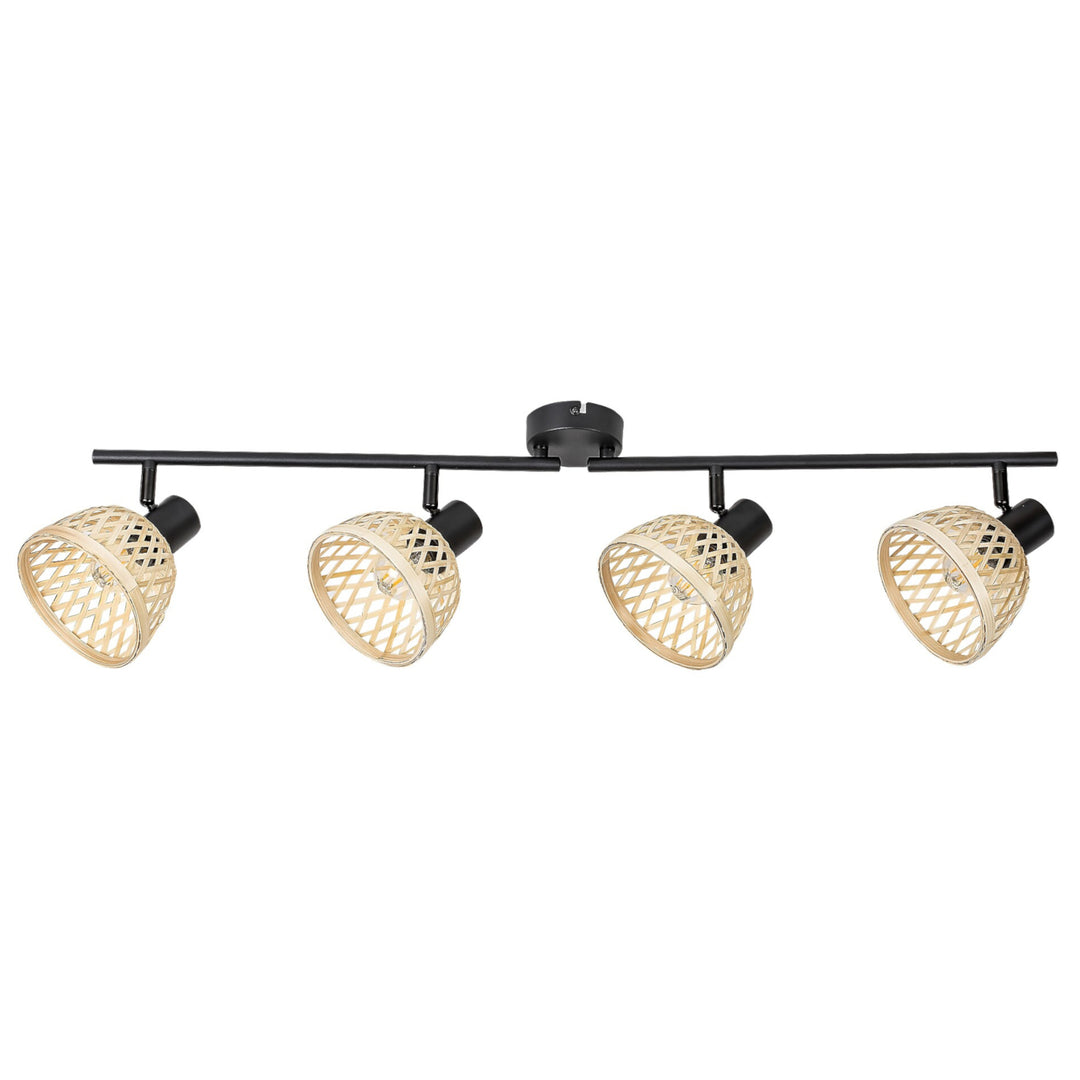 Rattan,ind.spot.E14 4xMAX15W,fekete - fali lámpa