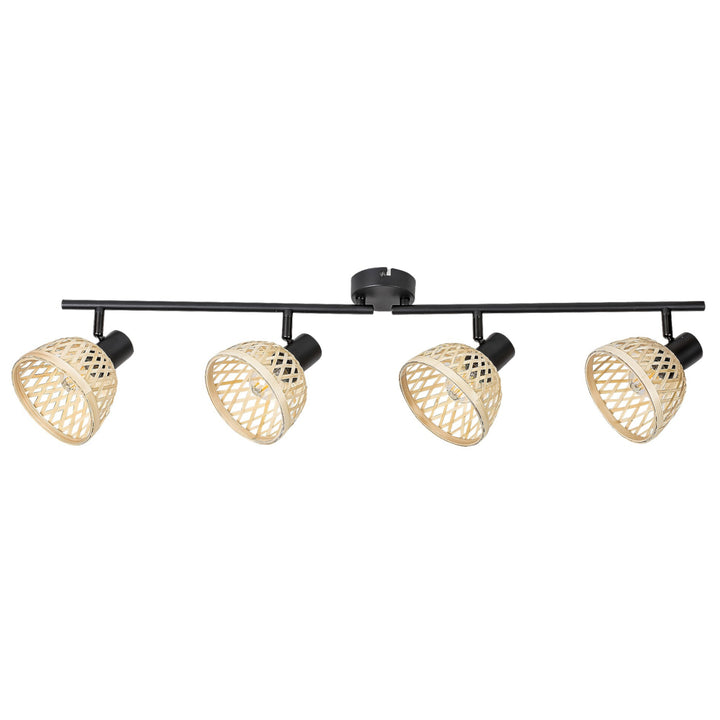 Rattan,ind.spot.E14 4xMAX15W,fekete - fali lámpa
