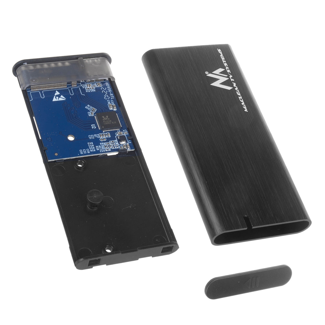 Maclean meghajtóház, SSD M.2, NVMe (PCIe), NGFF (SATA), USB 3.1, 2230/2240/2260/2280 méret, alumínium ház, MCE443