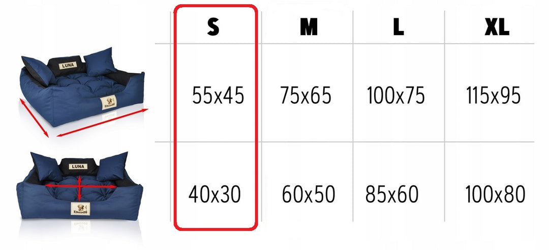 Kutya, macska ágy 55 x 45 Sötétszürke Kingdog méret S