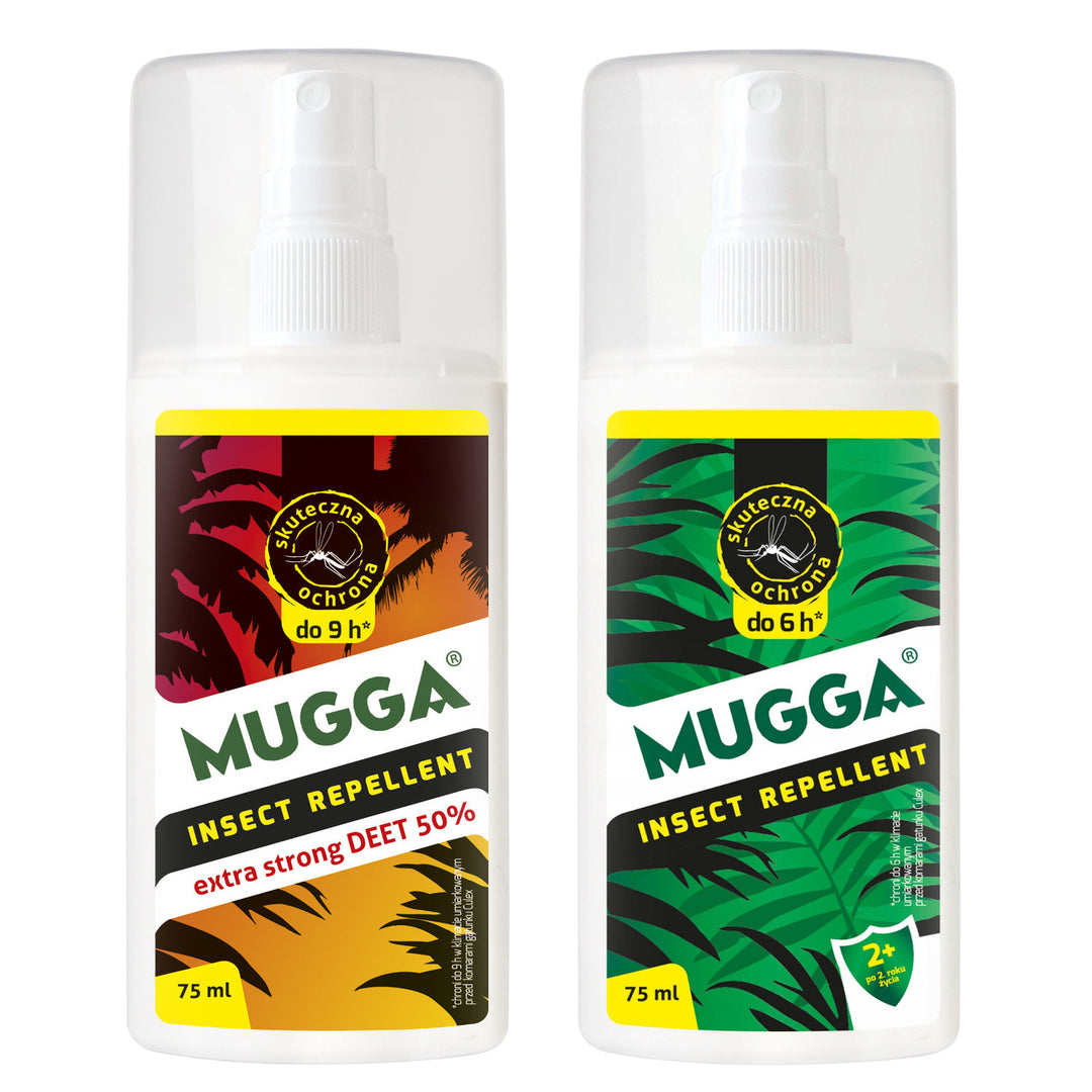 2X MUGGA 50% + 9,5% DEET családi szúnyogriasztó készlet