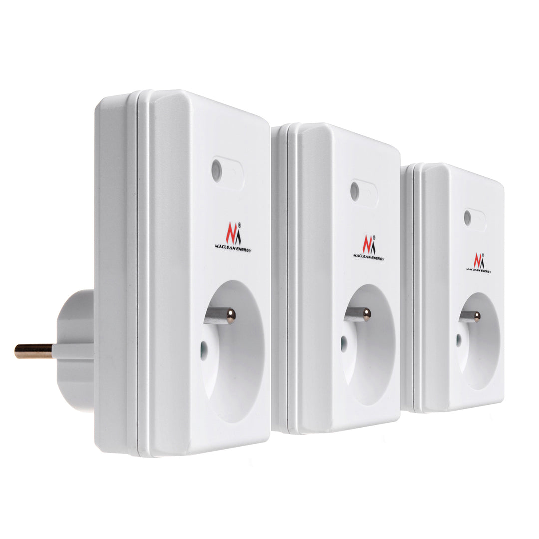 Vezeték nélküli aljzat MCE153 3 db. 3600W + 2 távirányító + elemek a távirányítókhoz