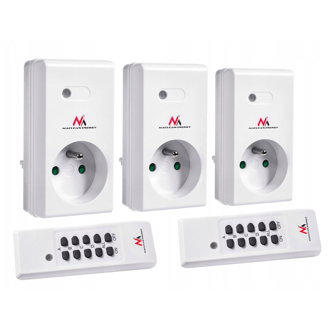 Vezeték nélküli aljzat MCE153 3 db. 3600W + 2 távirányító + elemek a távirányítókhoz