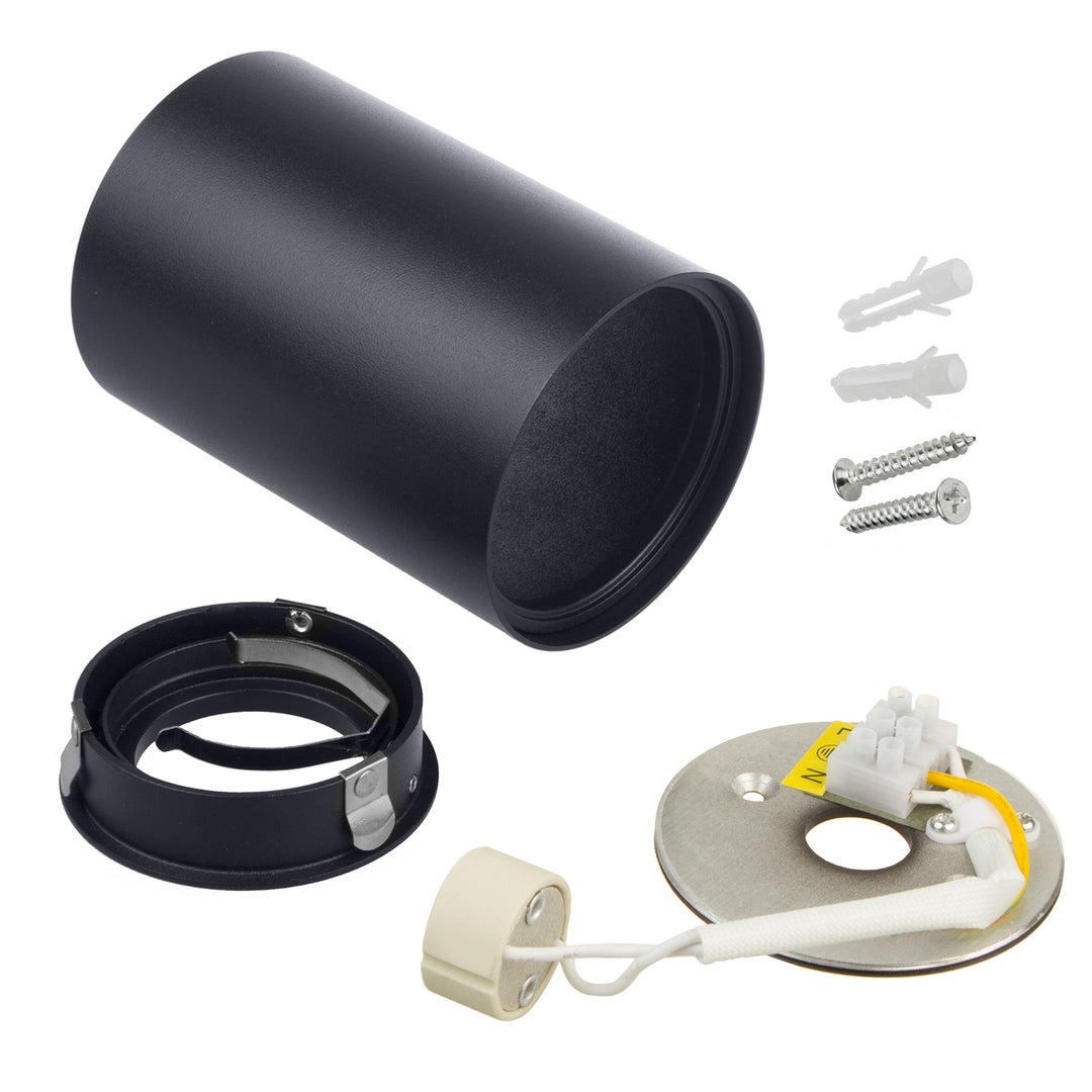 Maclean kerek plafond fekete MCE422 B + LED izzó GU10 5W 4000K