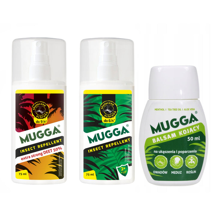 Szett 2x Mugga 50% + 9.5% Family Deet + nyugtató balzsam 50ml